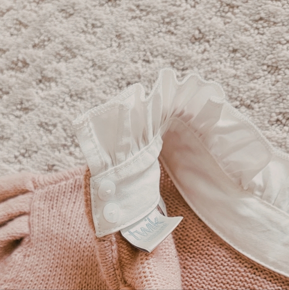 Twik Exclusivité Simons Pink Knitted Sweater With White Collar - Picture 6 of 6